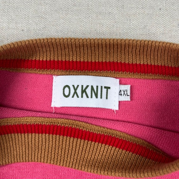 Oxknit Sweater Mens 4xl (fits XL) French Bulldog Colorblock Ragland Crewneck - Picture 3 of 8